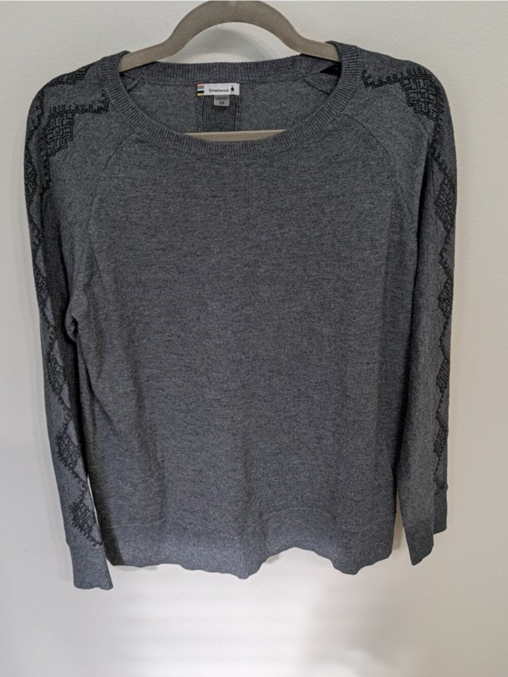 SmartWool Shadow Pine Needlepoint Crew Sweater Women's Medium Gray Heather